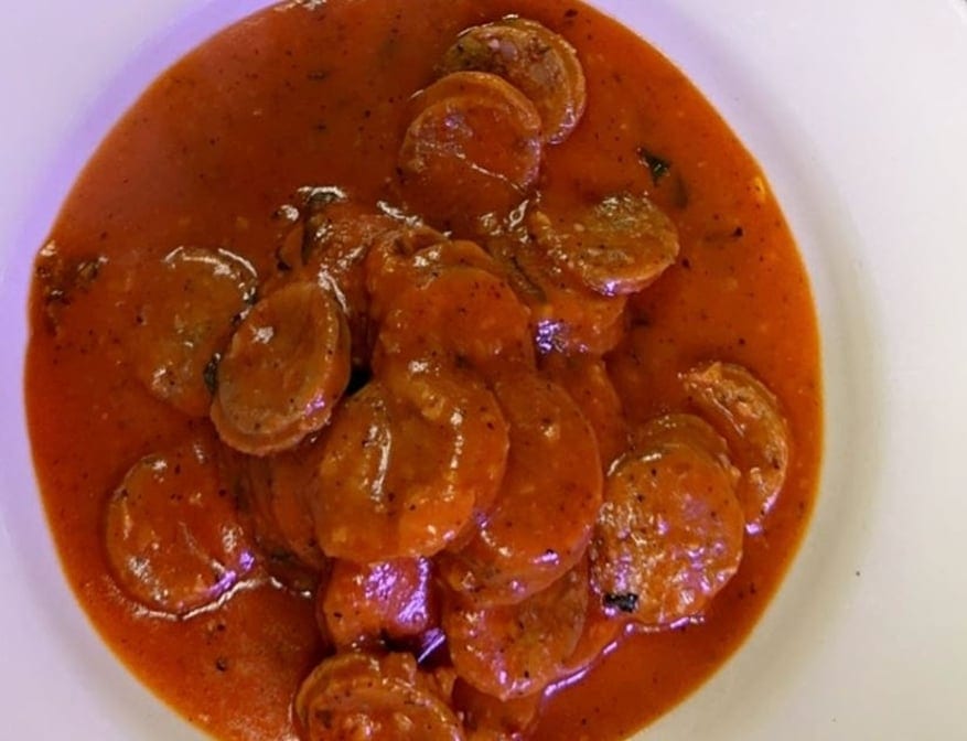Sliced Italian Sausage.