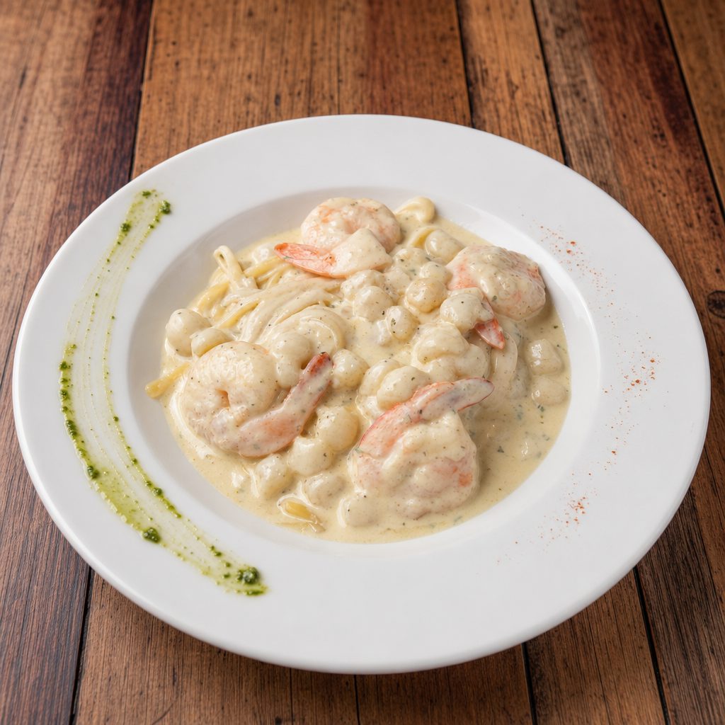Shrimp & Scallops Alfredo.