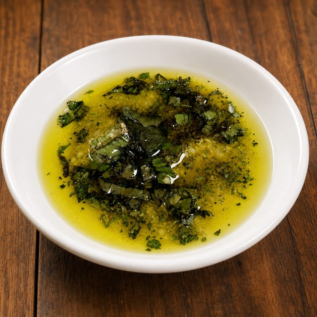 Olive Oil, Garlic & Basil.
